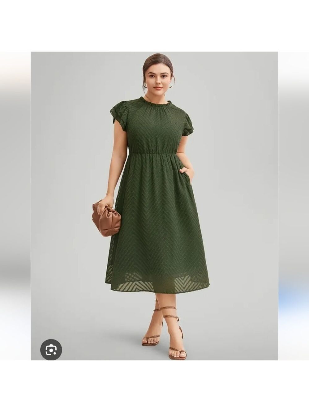 BloomChic Forest Green Midi Dress